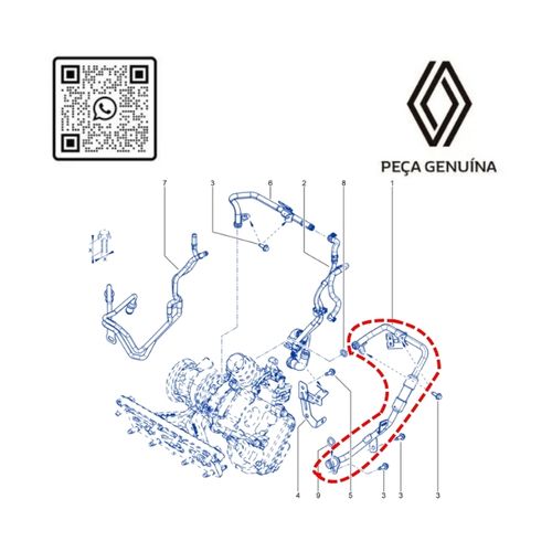 RN 57368R 210457368R TUBO DE ENTRADA DE AGUA DA TURBINA 1.0 H5D1.3 16V H5H - 5